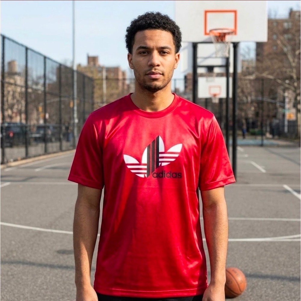 Adidas Originals Mens 2XL Shirt Burgundy Red Trefoil Graphic T-Shirt TE5020D New